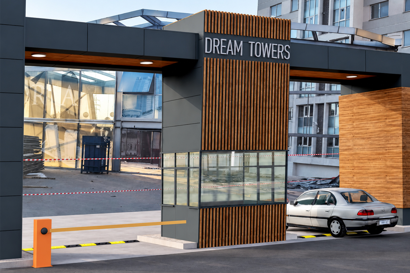 Dream Towers site girişinde güvenlik ve mimari kimlik